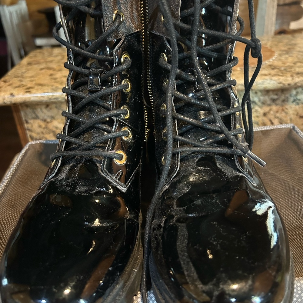 Michael Kors Black Rugged Sole Boots